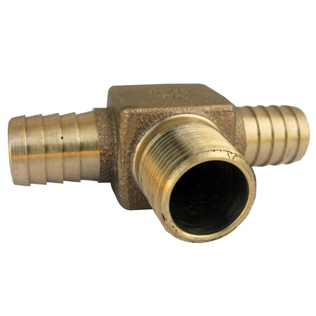 Lasco 19-1684 Pipe Tee, 1 X 3/4 In, Insert X MPT, Bronze